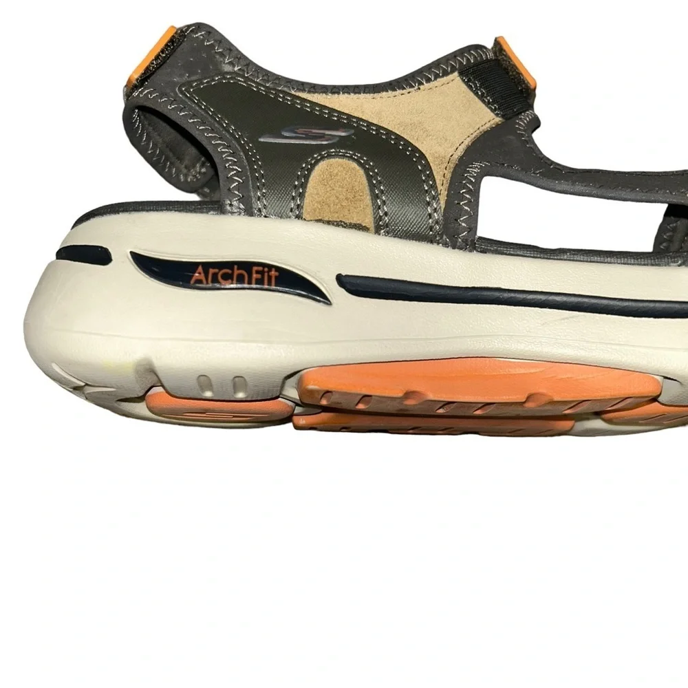 Men Skechers Go Walk Arch Fit Mission Cushioned Strap Sandals comfort size 13
